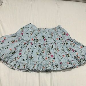 Hill House Light Blue Floral Mini Skirt